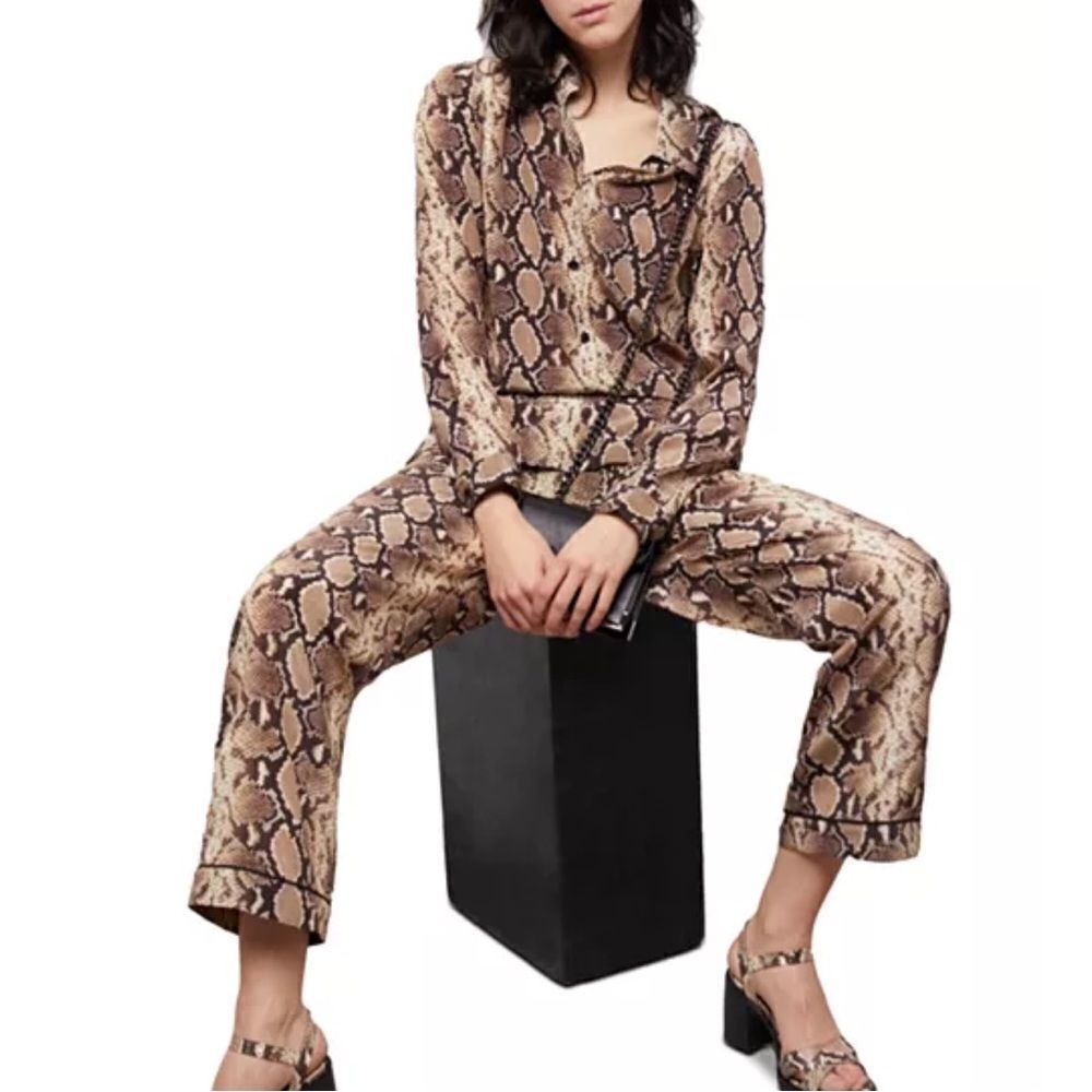 $345 The Kooples NWT Silk Snake Print Blouse